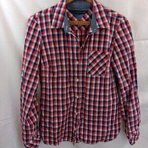 Large Tommy Hilfiger Womens Button Down Long Sleeves Check Shirt Very Good